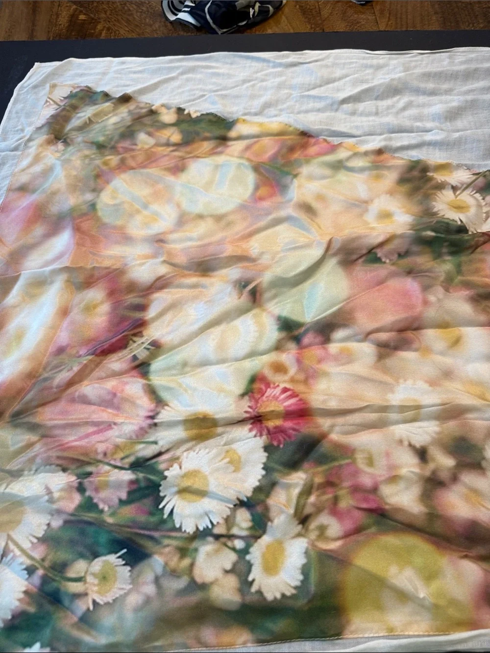 Ted Baker London Floral Watercolor Scarf in Cream, Pink, Green and Yellow